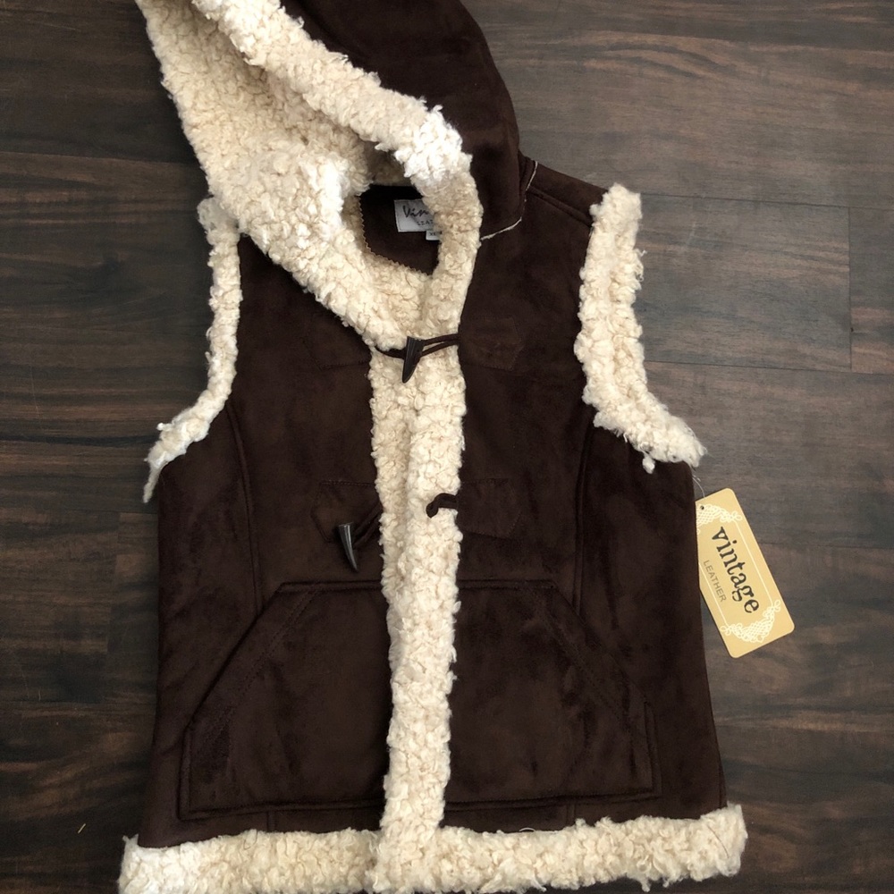 Sherpa lined leather vest